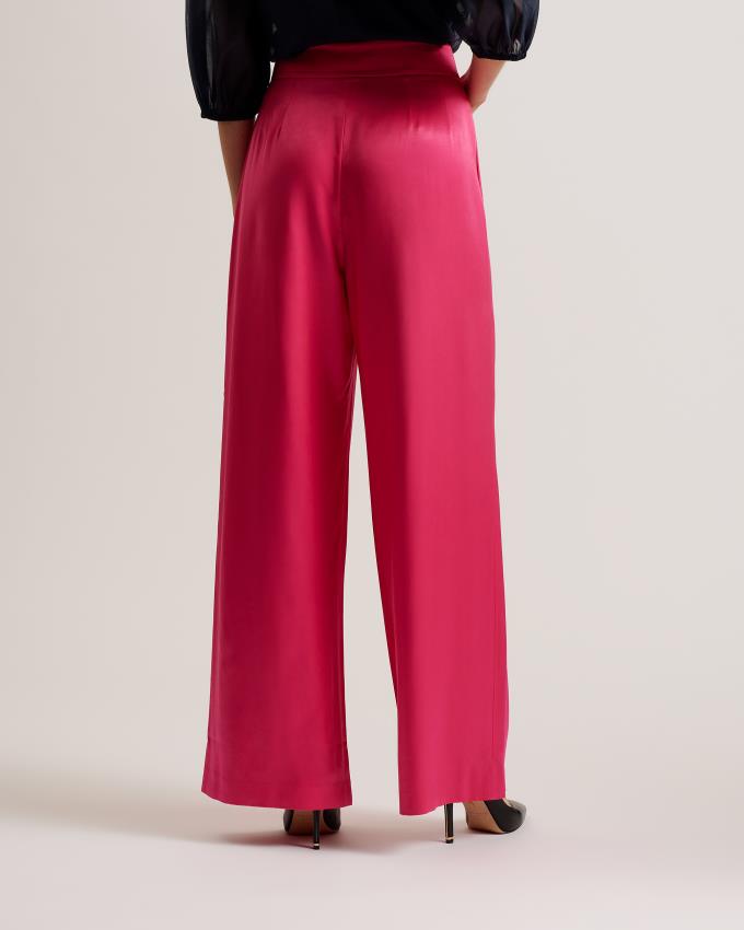 Pantalon Ted Baker Satin Wide Leg Tailored Rose Clair Femme | OLZ-33068765